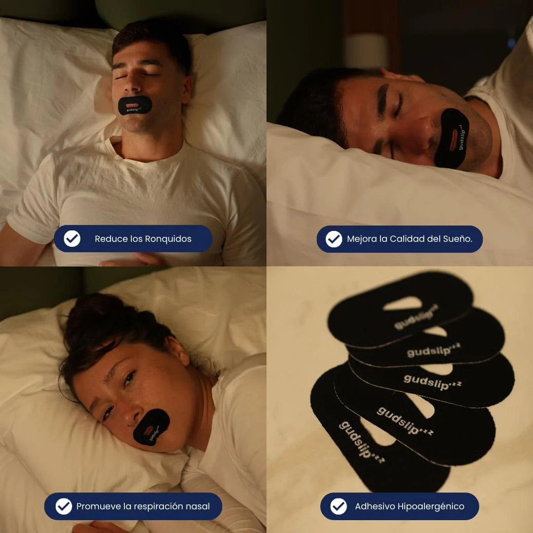 (Amazon)Cinta Bucal GudSlip® – 30+ 6 Cintas Bucales - Adhesivo Hipoalergénico para Promover la Respiración Nasal, Reducir Ronquidos y Mejorar la Calidad del Sueño – Cómoda y Segura para Uso Nocturno - Image 8